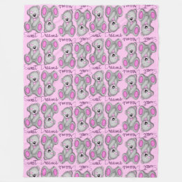 Snuggle Sweet Dreams Teddy-cotton candy Fleece Blanket