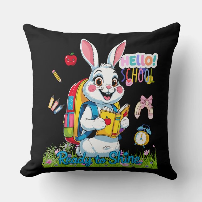 Snuggle Up, First Grader! – Ready to Shine Throw Pillow (Front)