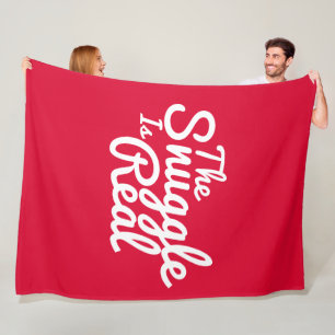 Snuggle Up Red And White Fleece Blanket