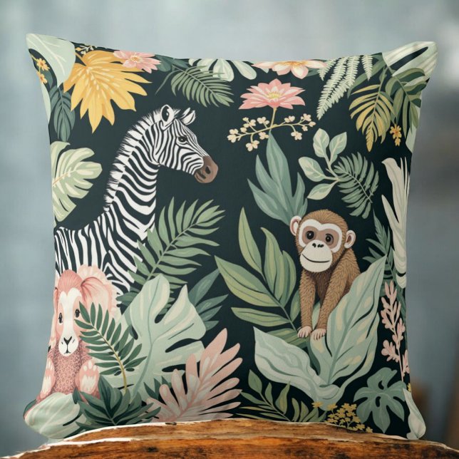 Snuggle up with a wild adventure! 🦓🌿 This Wild E Throw Pillow (Creator Uploaded)