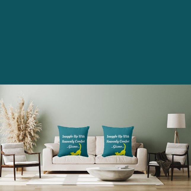 Snuggle Up With Heavenly Comfort Pet Cat Gizmo  Throw Pillow (Creator Uploaded)