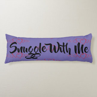 Snuggle With Me Red Hearts Purple Body Pillow