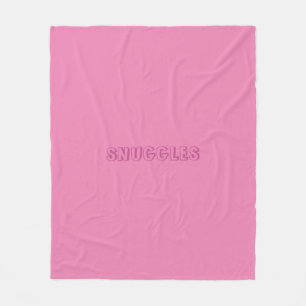 "Snuggles" dark pink, pink Fleece Blanket