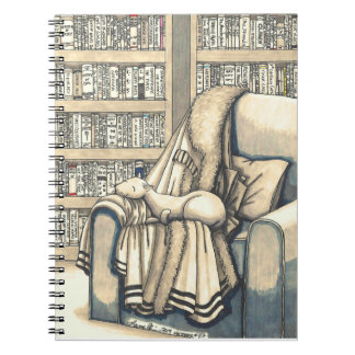 Snuggles in the Library spiral notebook