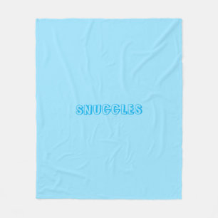 "Snuggles" Light blue Fleece Blanket