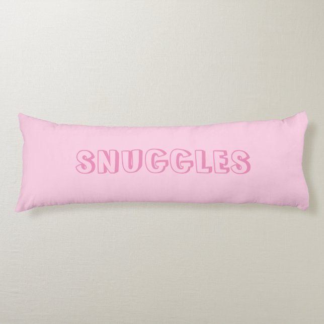"Snuggles" Light pink Body Pillow (Front)