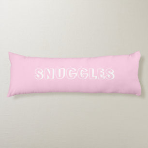 "Snuggles" Light pink white letters Body Pillow