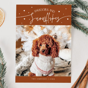 Snuggles & Snowflakes Dog Terracotta Christmas Holiday Card
