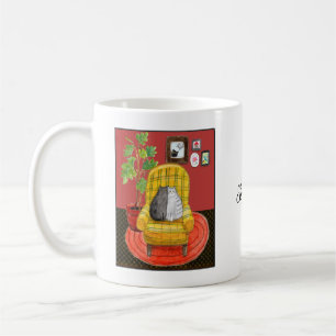 Snuggling Black Cat & Grey Tabby Cat lover Gift Coffee Mug