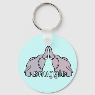Snuggling Elephants Keychain