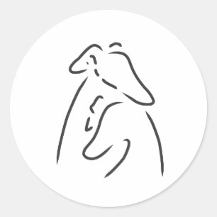 Snuggling Greyhounds Stickers