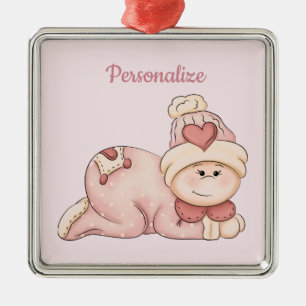 Snuggly Baby Girl has arrived!   Metal Ornament