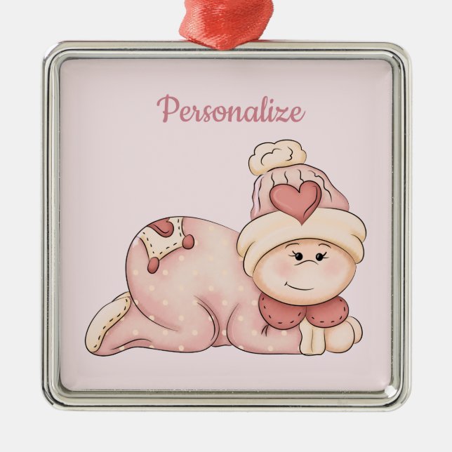 Snuggly Baby Girl has arrived!   Metal Ornament (Front)