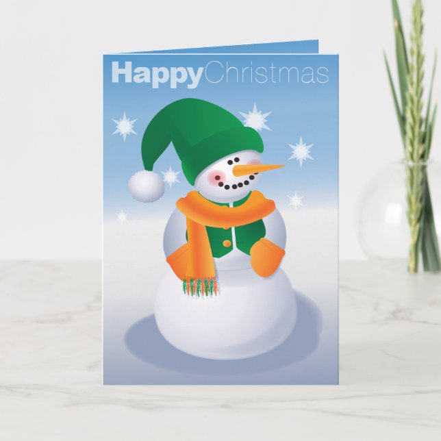 Snuggly Snowman Holiday Card (Front)