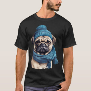 Snuggly Winter Pug T-Shirt