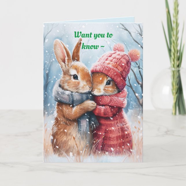 SNUGLE BUNNIES CARTE DE NOËL POUR N'IMPORTE QUI (Devant)