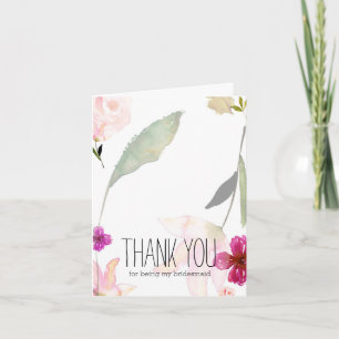 So Beautiful Watercolor Floral Thank you Card