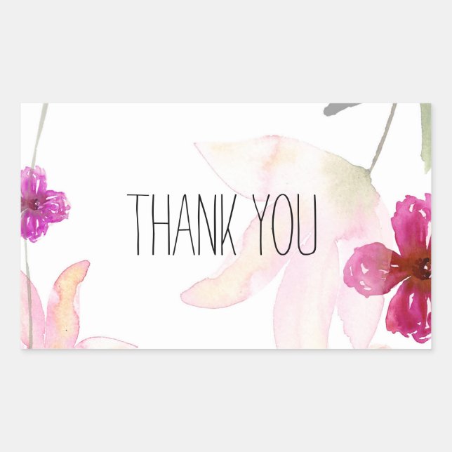 So Beautiful Watercolor Floral Thank you Sticker (Front)