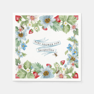 So Berry Sweet Strawberry Baby Boy to Bee Shower Napkin