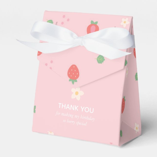 So Berry Sweet! Strawberry Birthday Favor Box (Front Side)