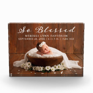 So Blessed Birth Announcement Photo Block