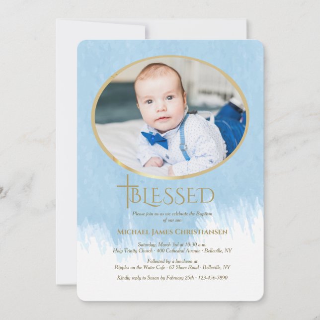 So Blessed Photo Religious Invitation (Front)