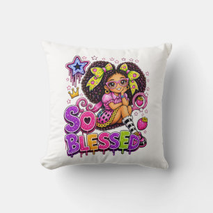 So Blessed™ StarBerry Cute Girl Strawberry Throw Pillow