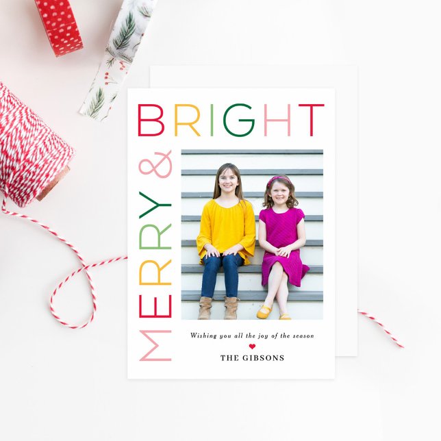 So Bright Editable Colour Holiday Photo Card (Creator Uploaded)