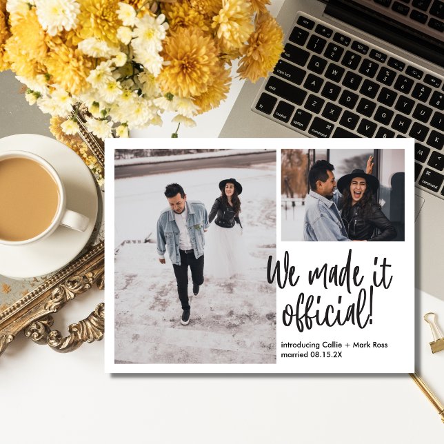 So Casual Elopement Photo Announcement (Creator Uploaded)