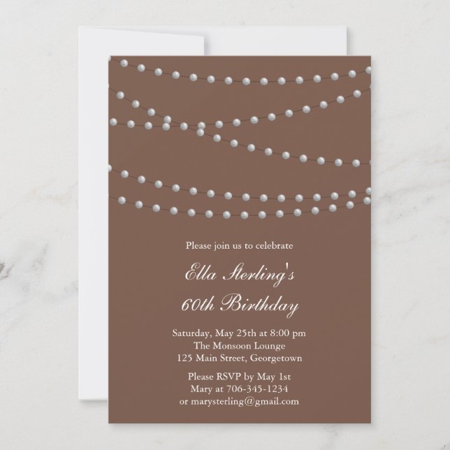 So Chic Pearls Birthday Invitation (Front)
