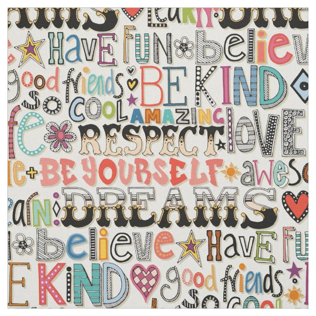 so cool typography fabric (Swatch)