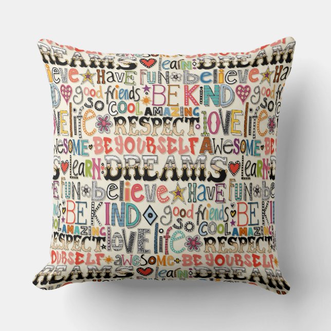 so cool typography throw pillow (Front)