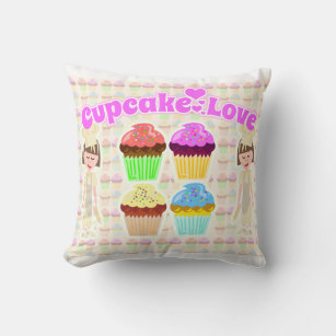 So Cute Cupcake Love Too Throw Pillow