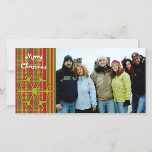 So Cute Merry Christmas Plaid Holiday Card