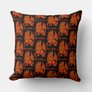 So Cute orange dragon Throw Pillow