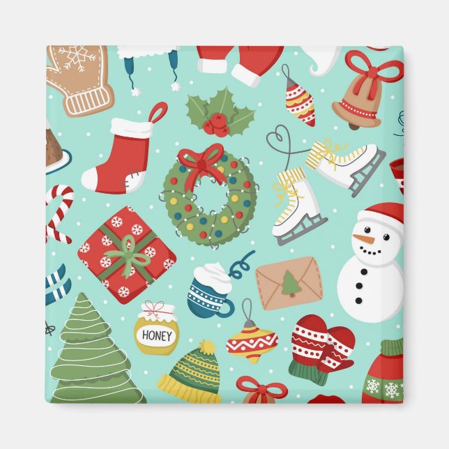So Cute Santa Claus Christmas Sweets Personalized  Magnet (Front)