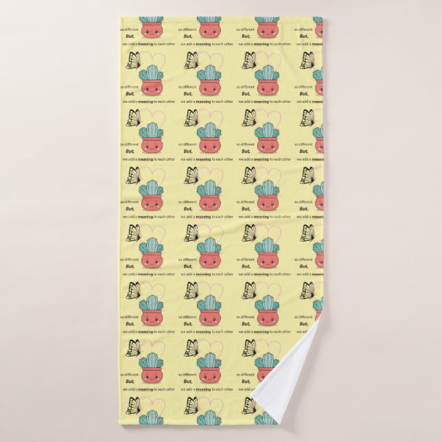 So Different , Perfect Together – Cute Love Couple Bath Towel (Bath Towel)