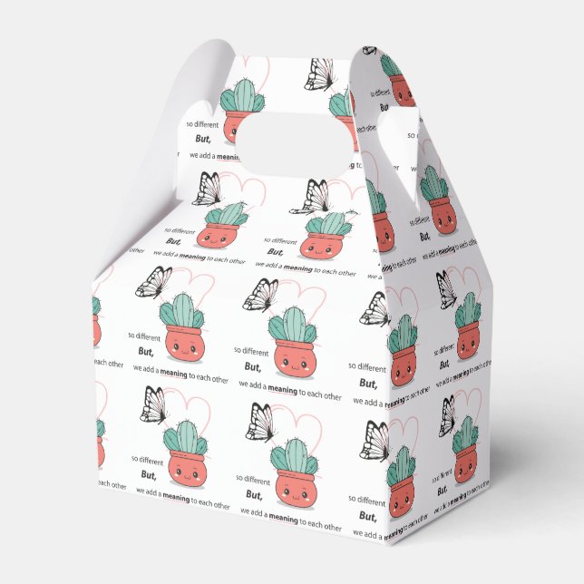 So Different , Perfect Together – Cute Love Couple Favor Box (Front Side)