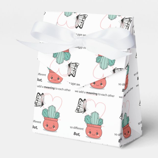 So Different , Perfect Together – Cute Love Couple Favor Box (Front Side)