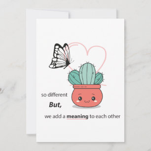 So Different , Perfect Together – Cute Love Couple Holiday Card