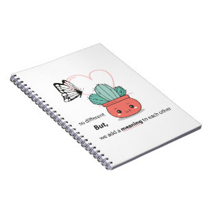 So Different , Perfect Together – Cute Love Couple Notebook