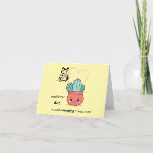 So Different , Perfect Together – Cute Love Couple Thank You Card