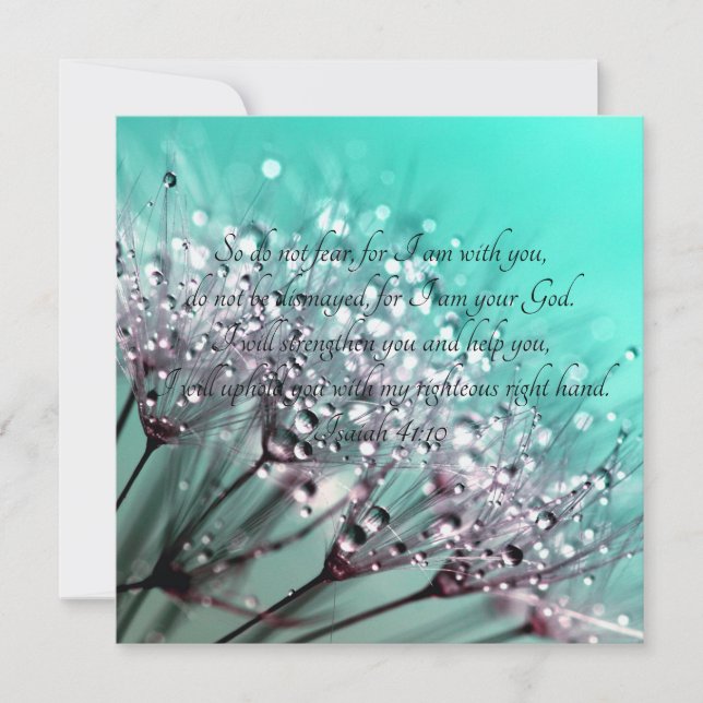 So Do Not Fear Isaiah 41:10 Bible Verse  Card (Front)