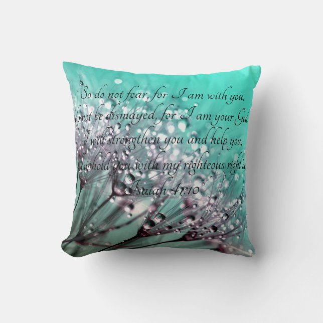 So Do Not Fear Isaiah 41:10 Bible Verse Throw Pillow (Front)