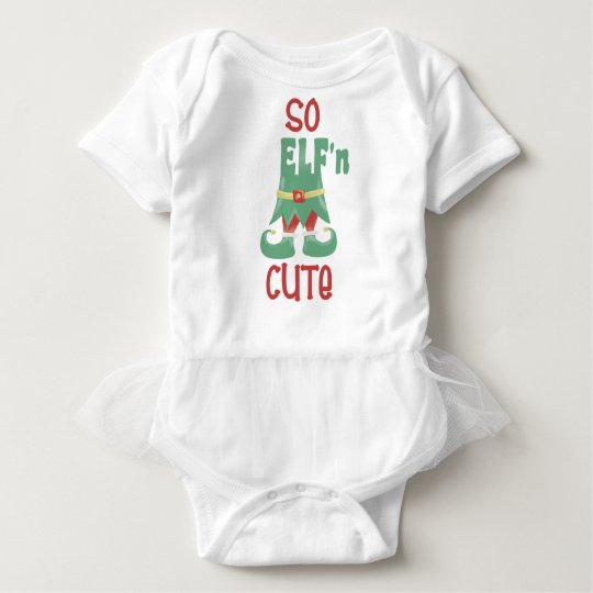 So ELF'n Cute Funny Christmas Baby Bodysuit