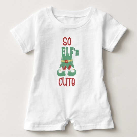 So ELF'n Cute Funny Christmas Baby Romper