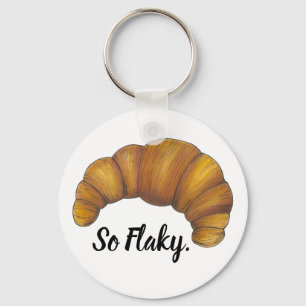 So Flaky Foodie Gift Buttery French Croissant Food Keychain