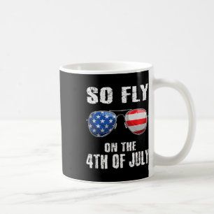 So Fly 4th Of July American Flag Sungles Boys Kids Coffee Mug
