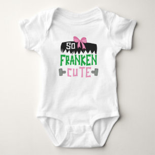 So Franken Cute Funny Pink Baby Girl Halloween Bodysuit