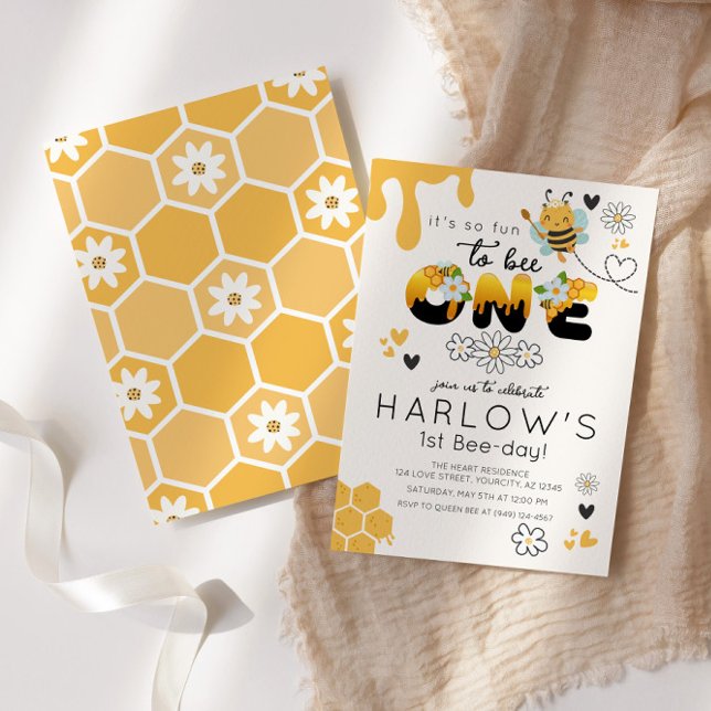 So fun to Bee One Bumble Bee 1st Birthday Invitation (Creator Uploaded)